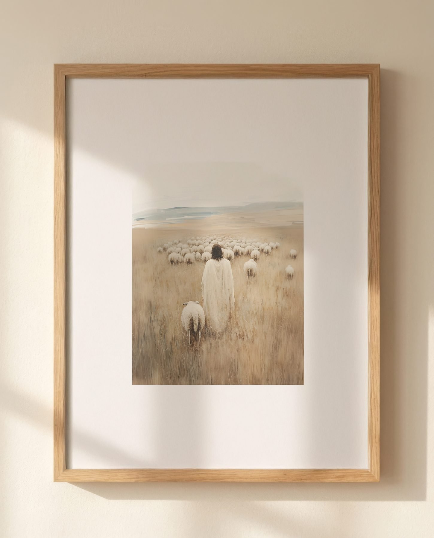 Jesus the Good Shepherd in Open Pasture print
