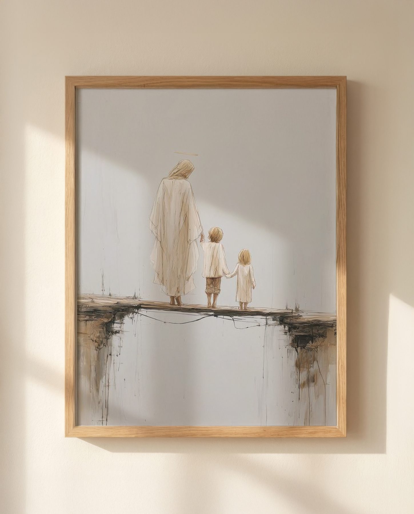 Guardian Angel Protecting Children print