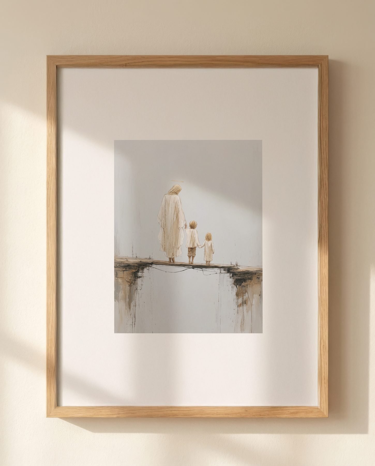 Guardian Angel Protecting Children — Close-up wall mockup