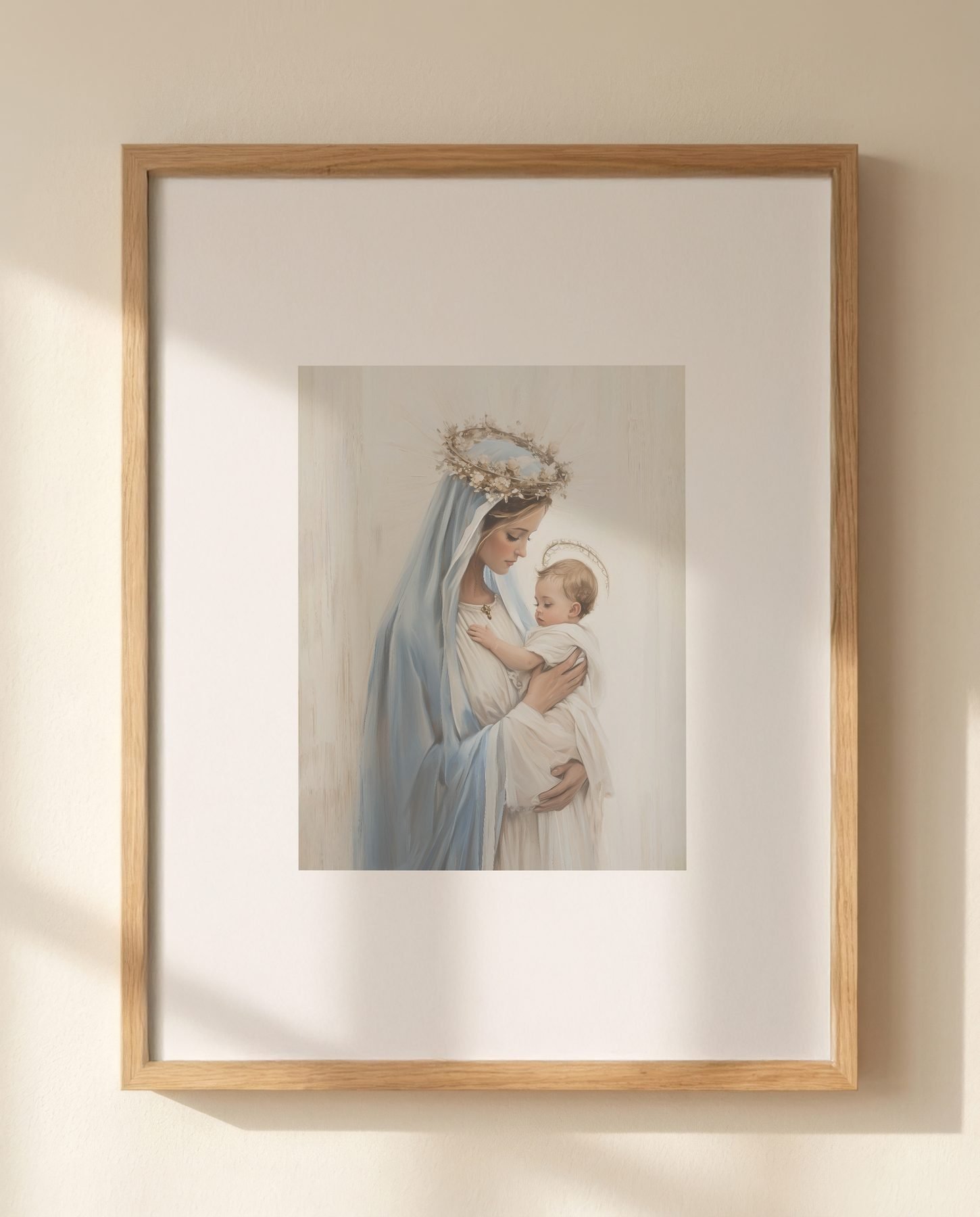 Madonna and Child with Flower Crown print