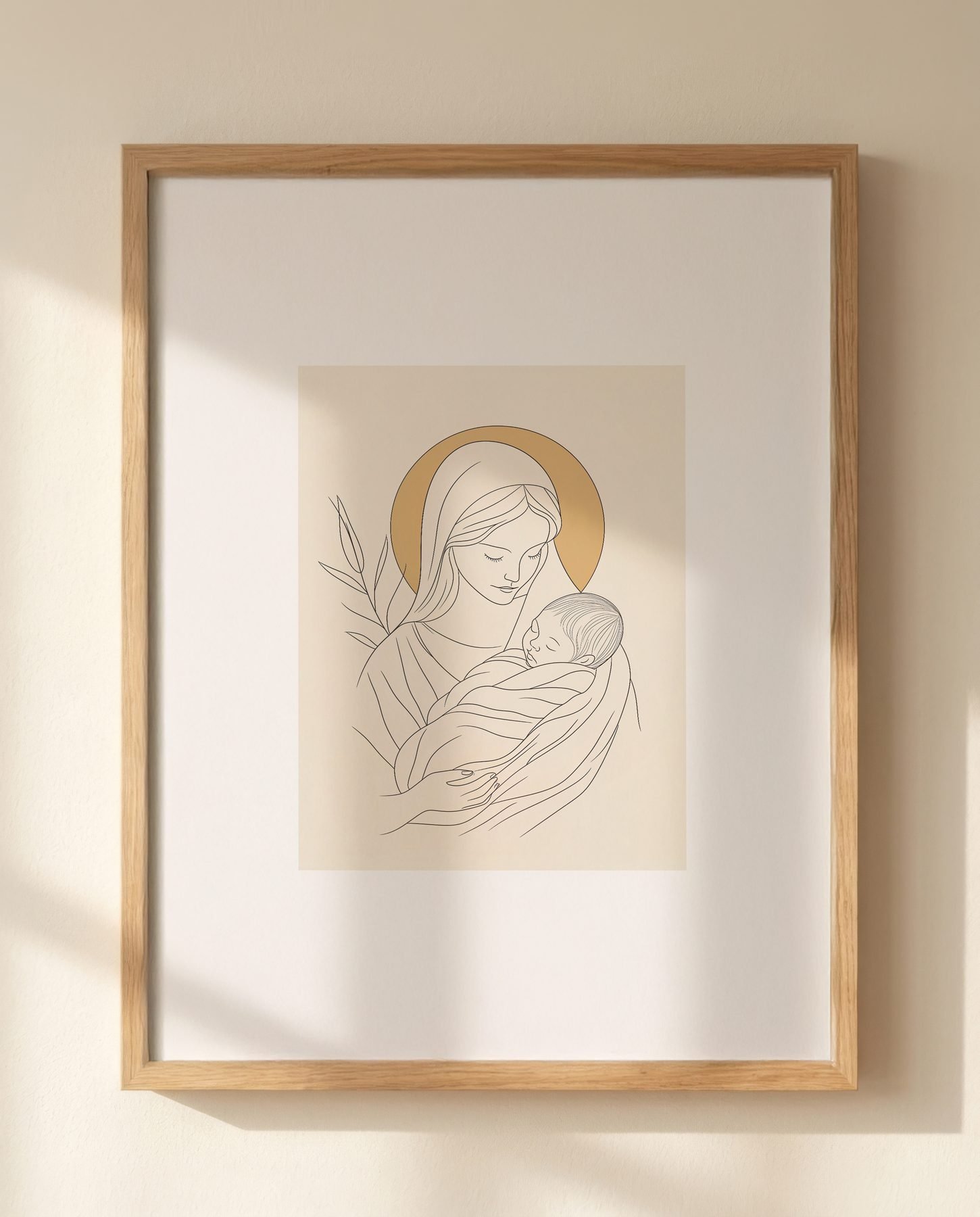 Madonna and Child with Olive Branch print