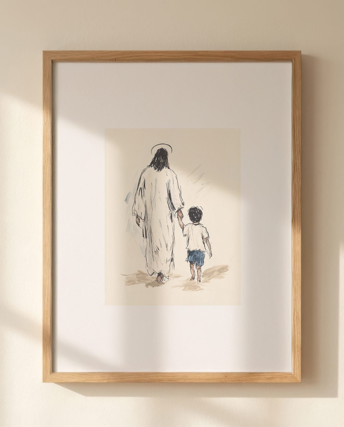 Jesus Walking with a Child print