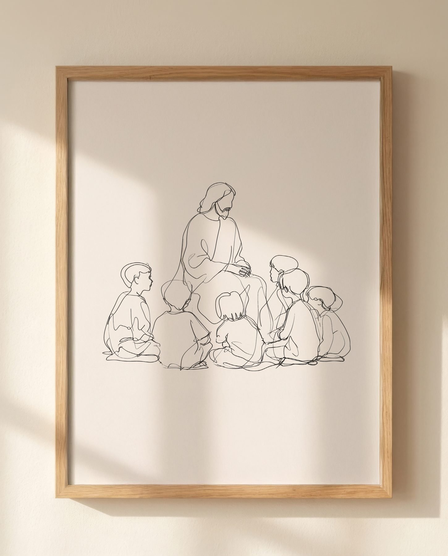 Jesus Teaching the Children — Close-up wall mockup