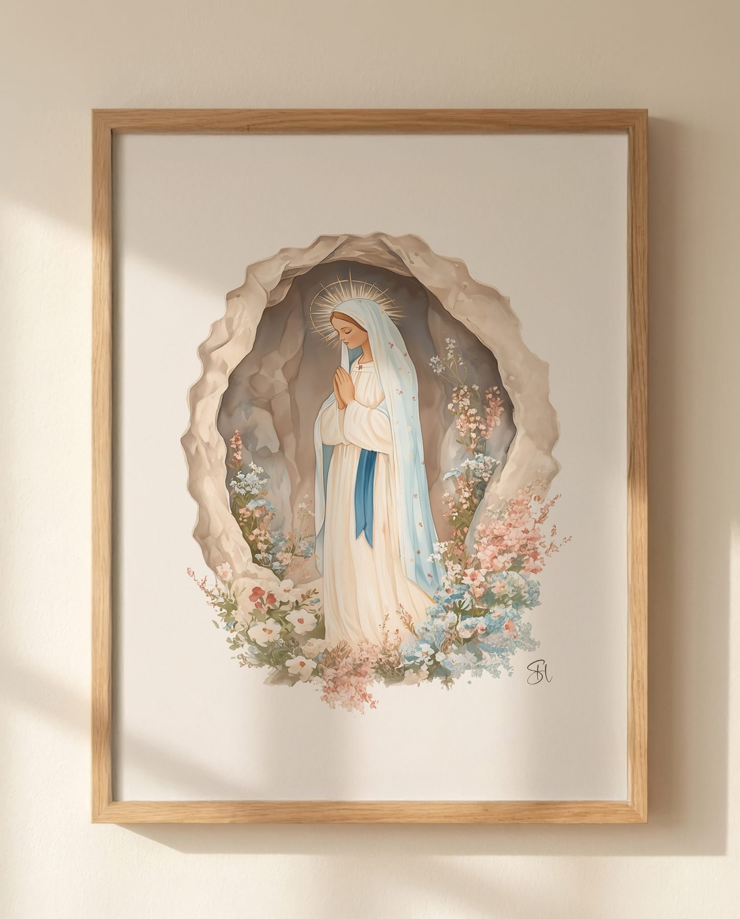 Our Lady of Lourdes Grotto Apparition — Close-up wall mockup