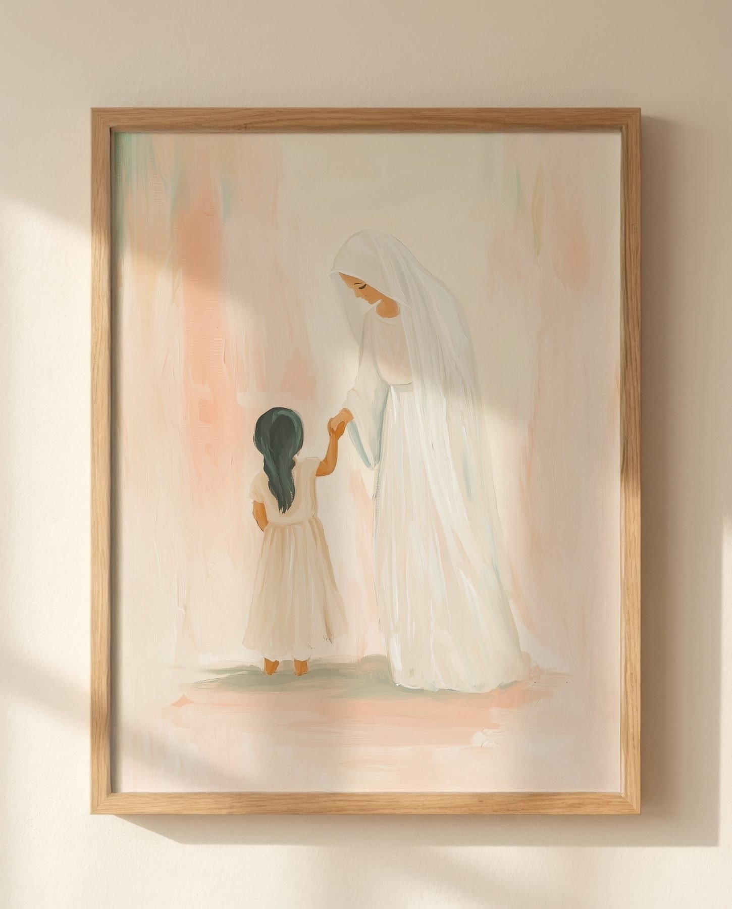 Blessed Mother with a Child — Close-up wall mockup