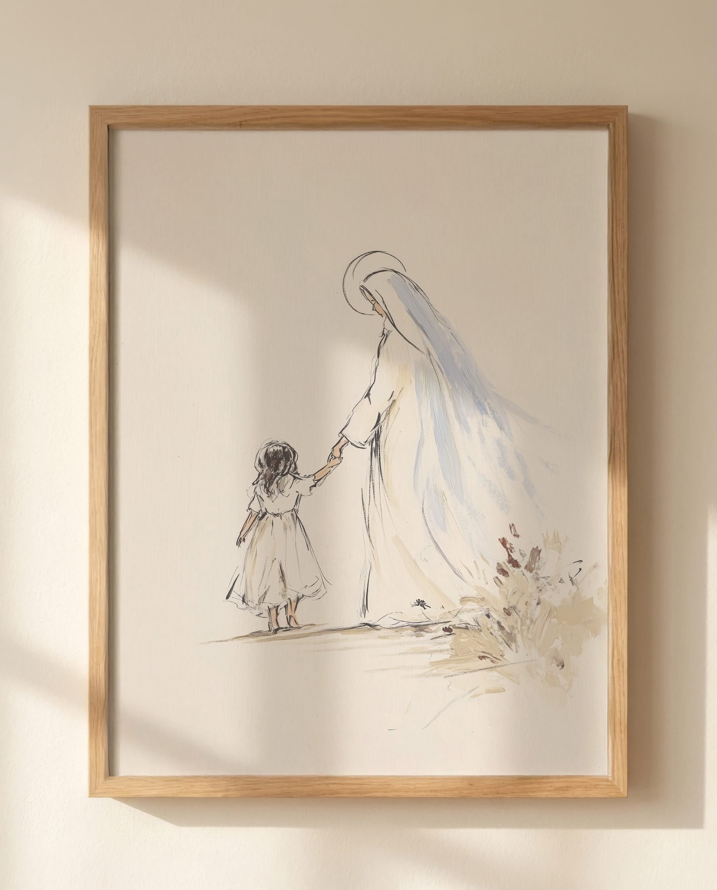 Blessed Mother in Line Art print