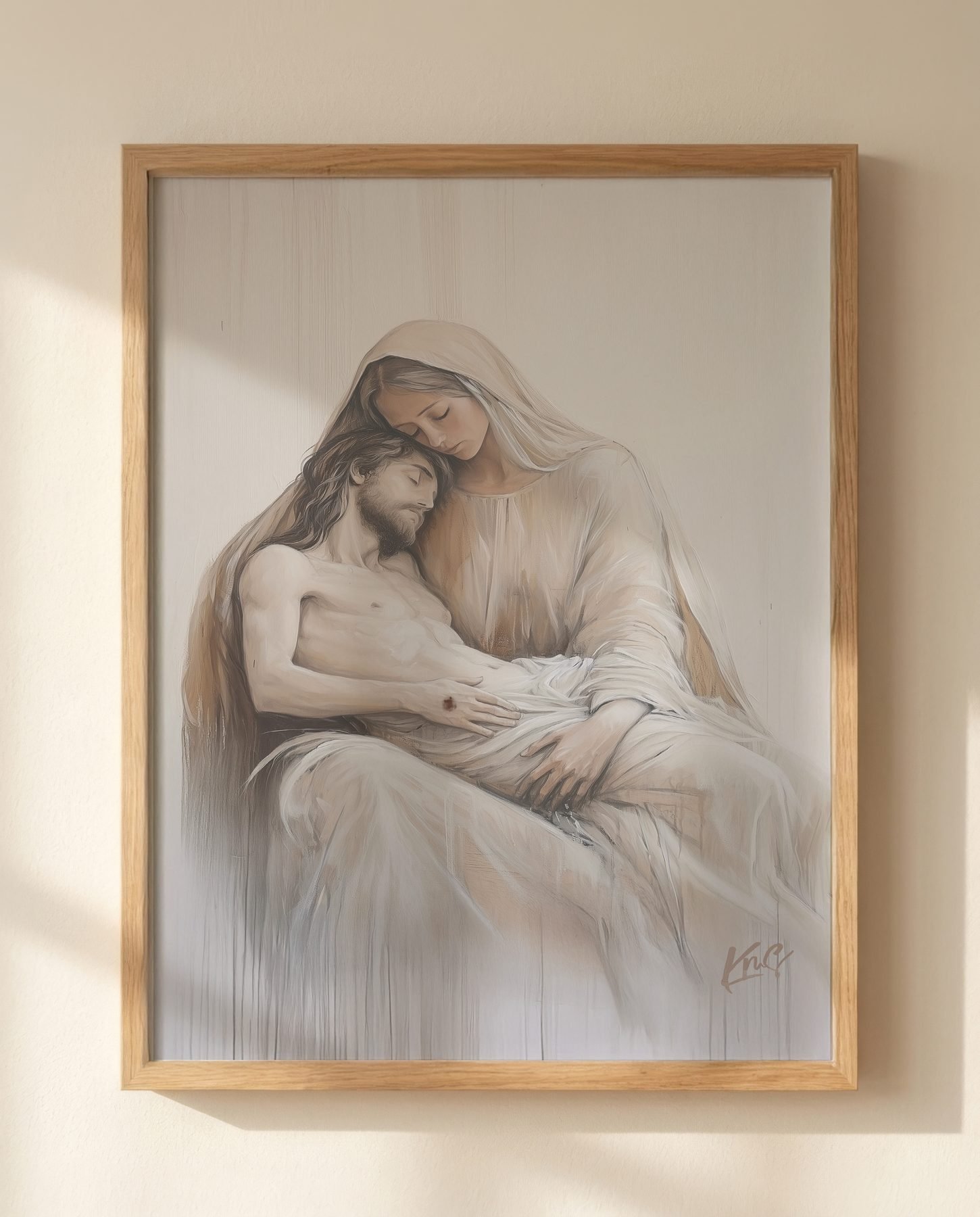 Pieta in Soft Neutrals print